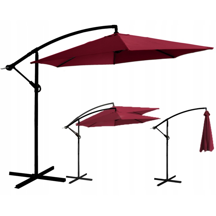 Slunečník Exclusive boční průměr 300 cm bordó 2